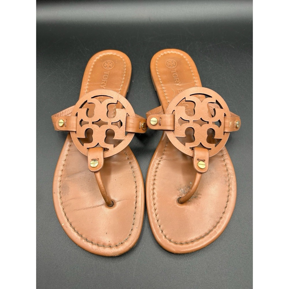 Tory Burch Miller Leather Sandal Brown Size 9